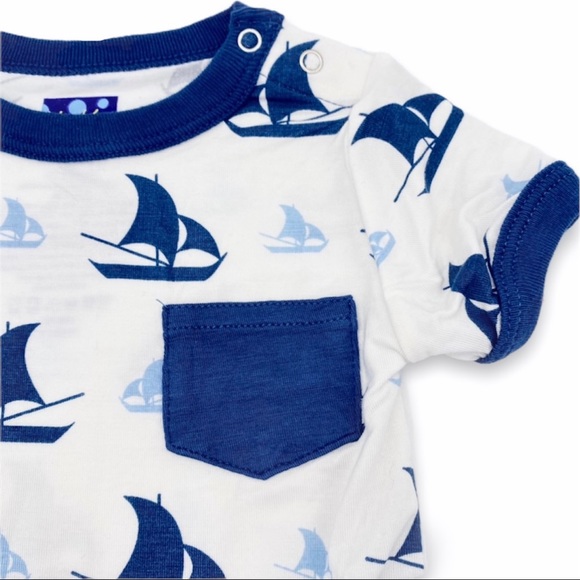 NWT KicKee Pants Natural Sailboat Bodysuit & Pants, 18-24m - Picture 6 of 15